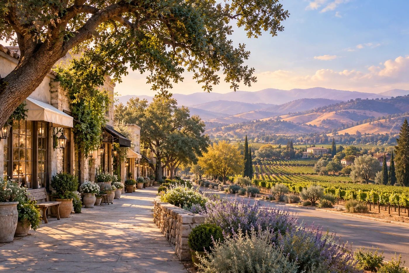 Ilustración inspirada en Los Olivos, California.