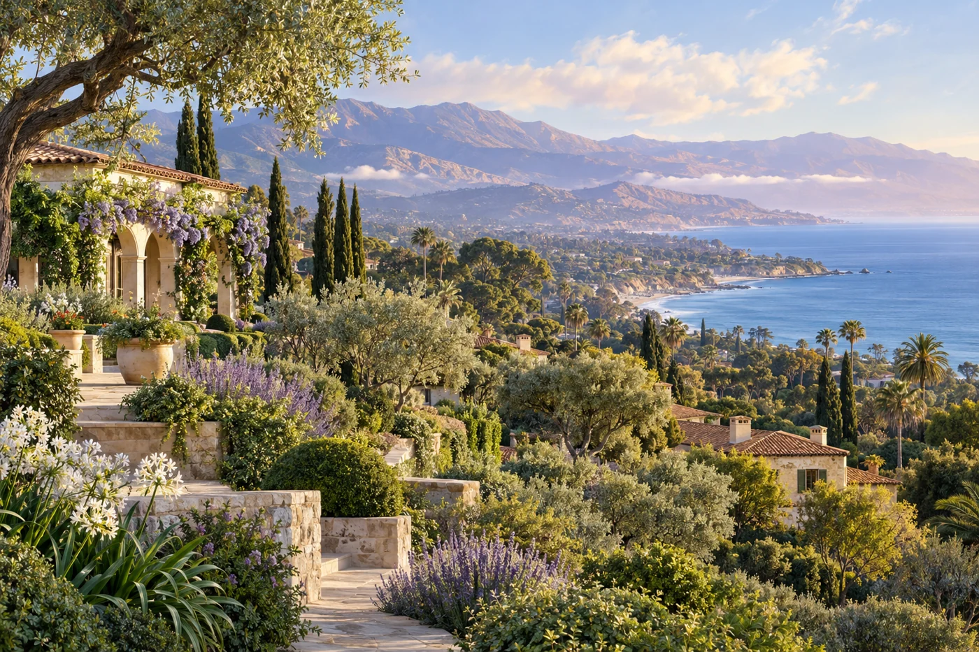 Ilustración inspirada en Montecito, California.