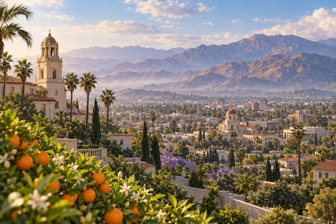 Ilustración inspirada en Riverside, California.