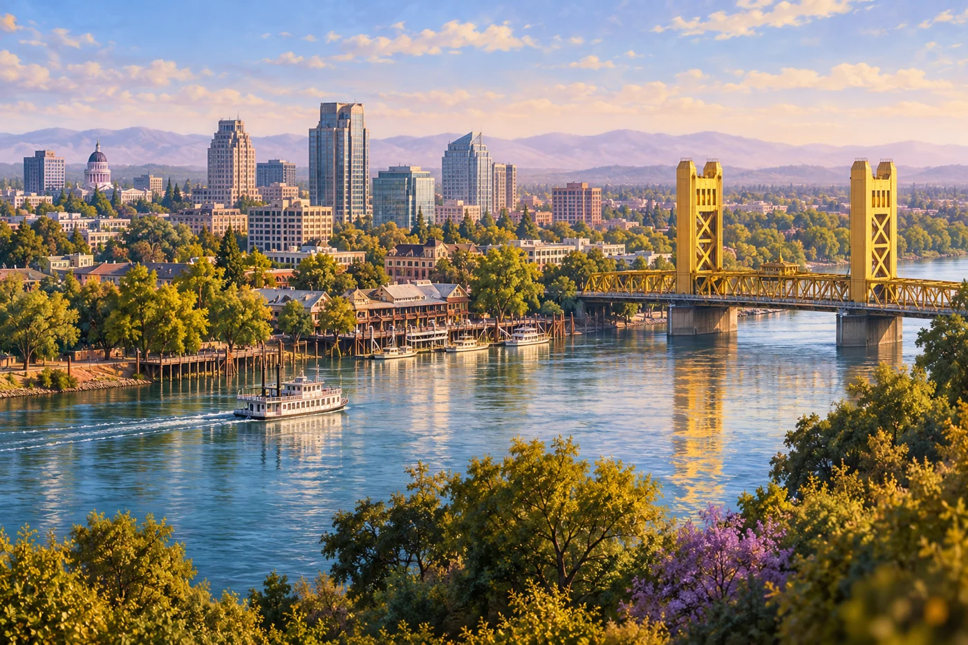 Illustration inspired by Sacramento, California.