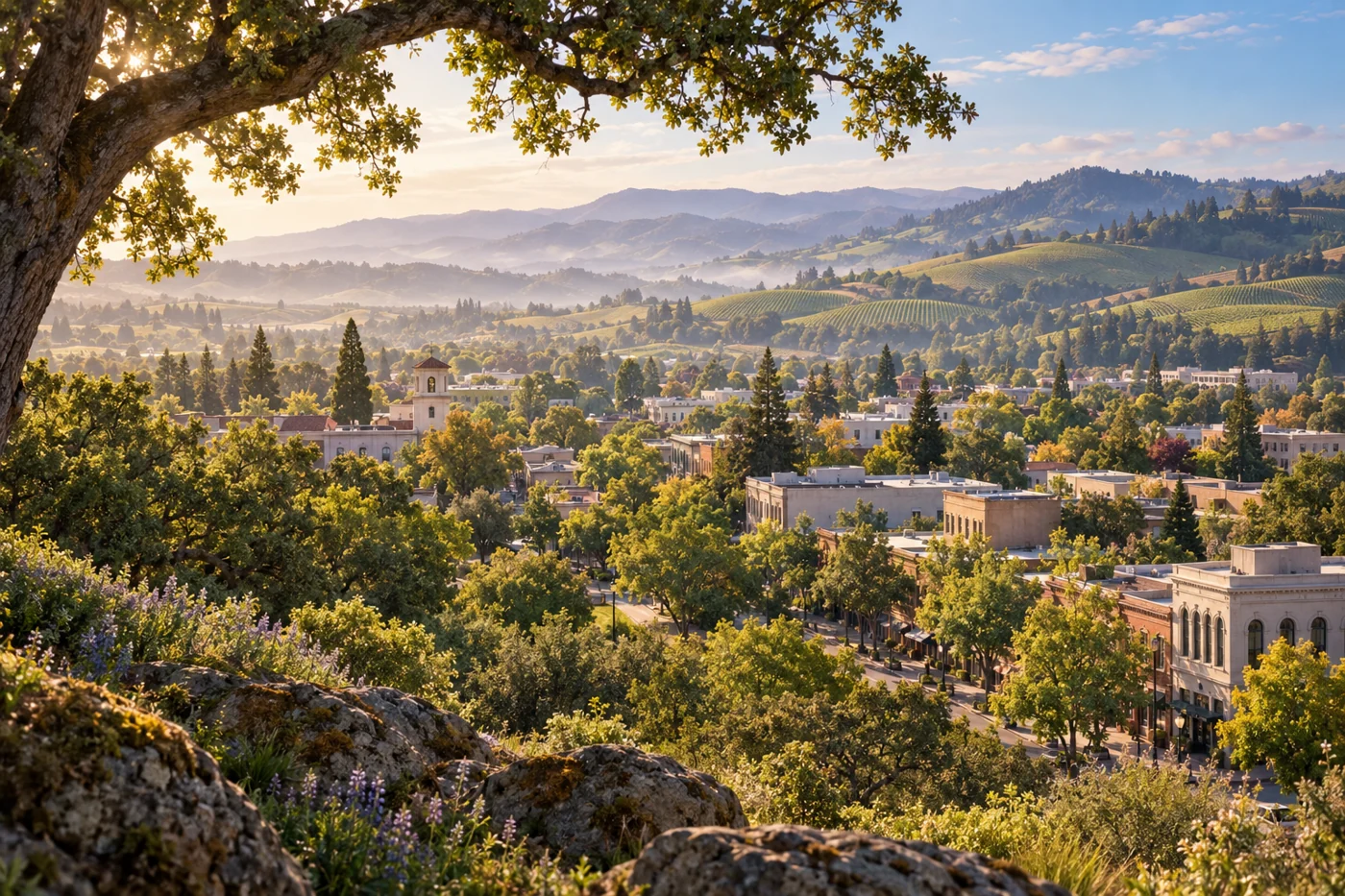 Ilustración inspirada en Santa Rosa, California.