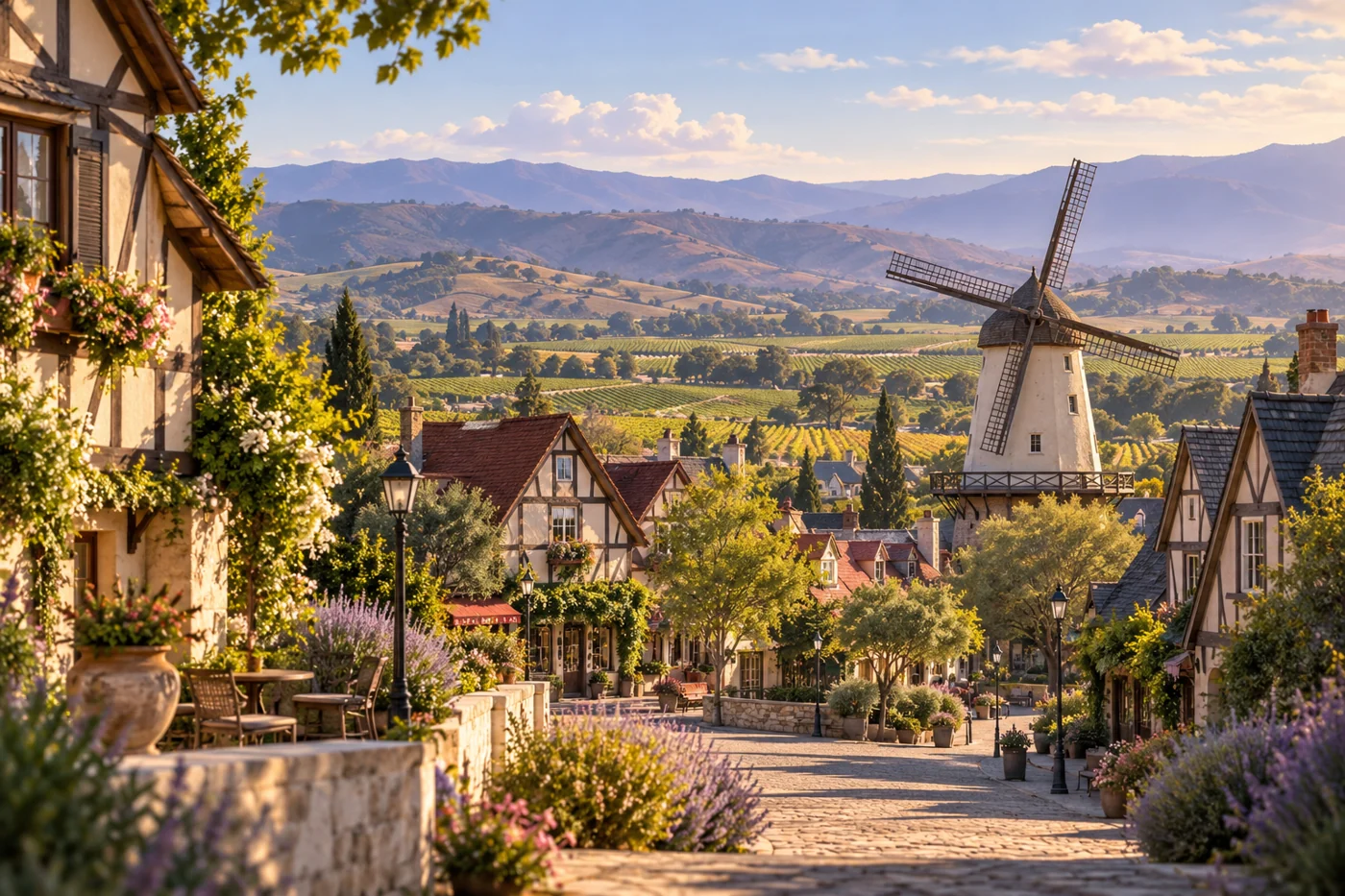 Ilustración inspirada en Solvang, California.