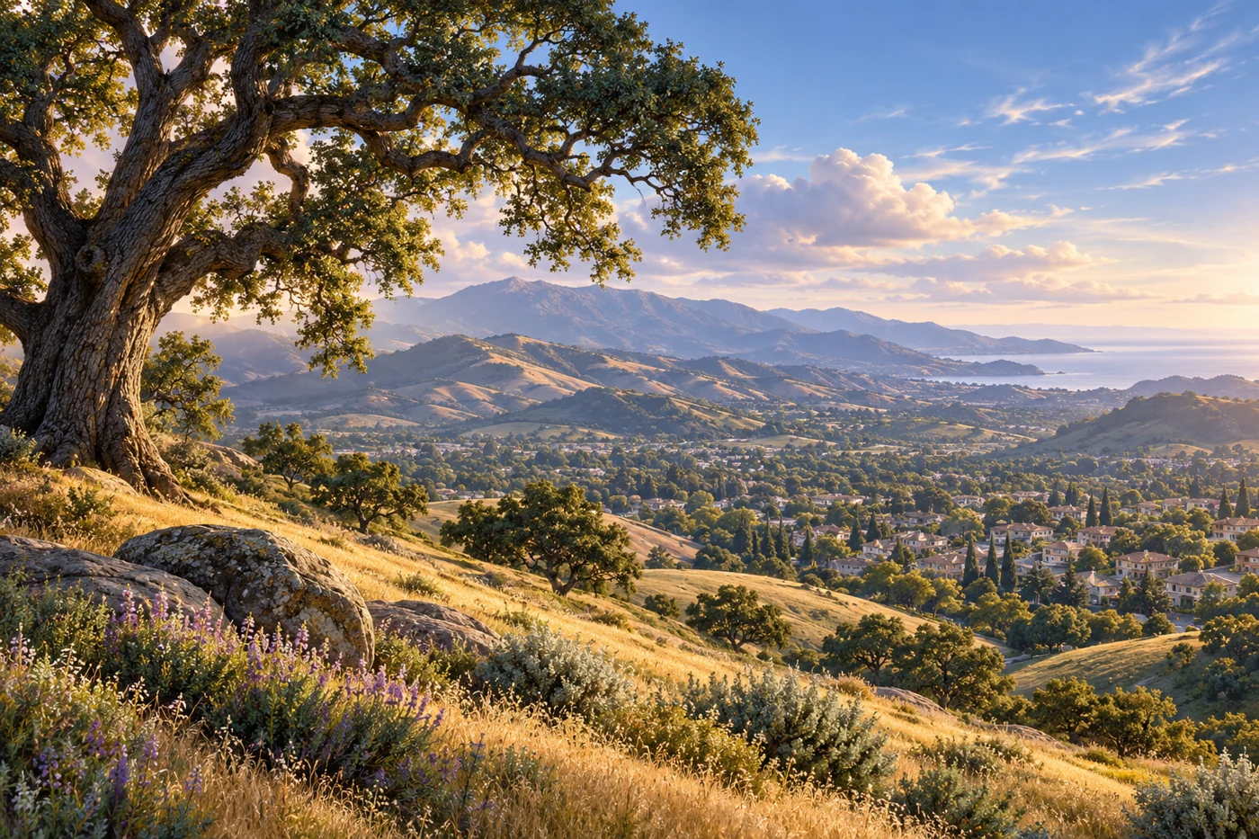 Ilustración inspirada en Thousand Oaks, California.